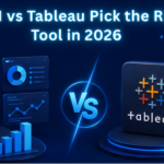 Power BI vs Tableau comparison graphic showing both BI tool logos and dashboards facing off for 2026